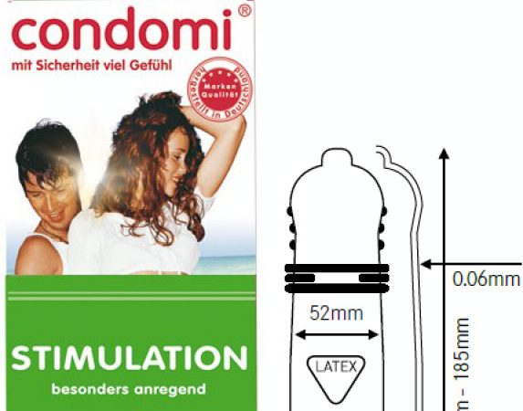 Condomi Stimulation 10 Kondome gerippt genoppt besonders anregend